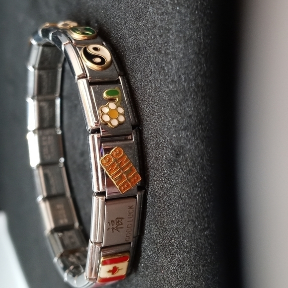 Stainless steel Charm bracelet made in Italy stretchy - Picture 5 of 13